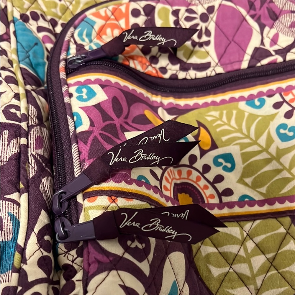 Vera Bradley Quilted Backpack in Plum Crazy (retired pattern) - Picture 4 of 7